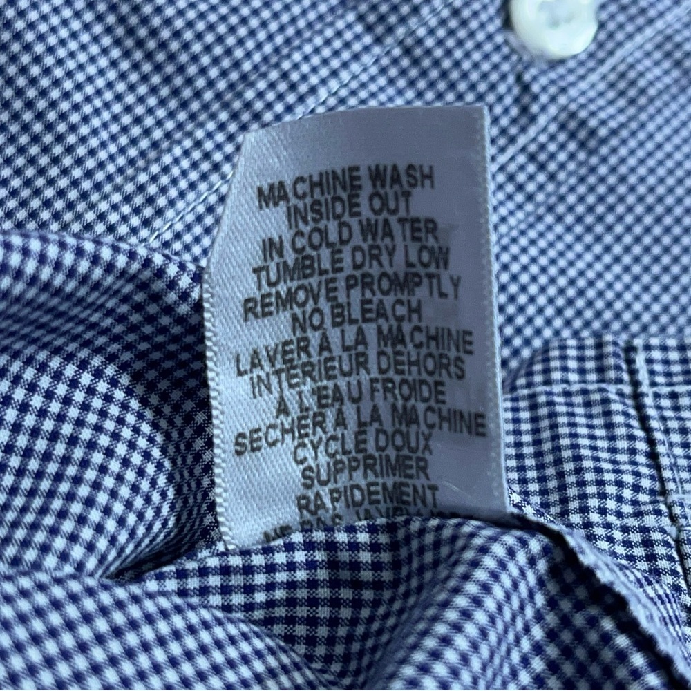 Frank & Eileen Paul Button Up Shirt Mens Size Large Long Sleeve Blue Checked USA - Picture 11 of 13